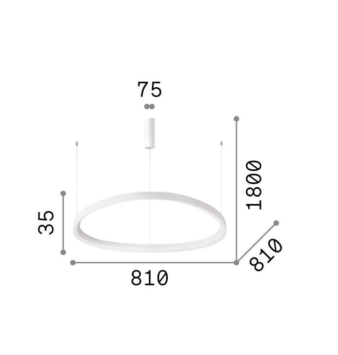 Sospensione led Ideal Lux Gemini 59W 3000K ottone - 269849 03