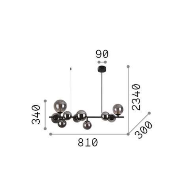 Sospensione Ideal Lux Perlage SP10 10xG9 max 15W bianco - 283791 02