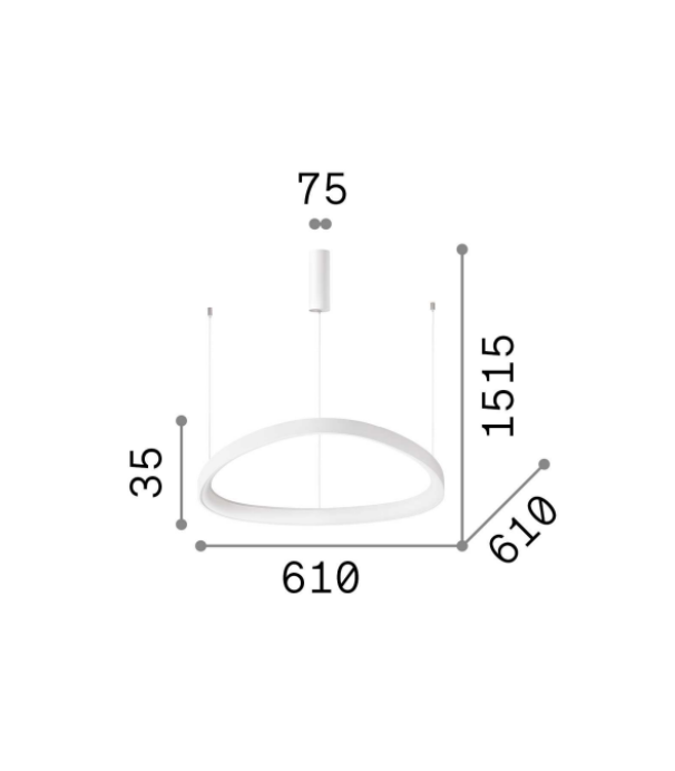 Sospensione led Ideal Lux Gemini 48W 3000K bianco - 247250 02