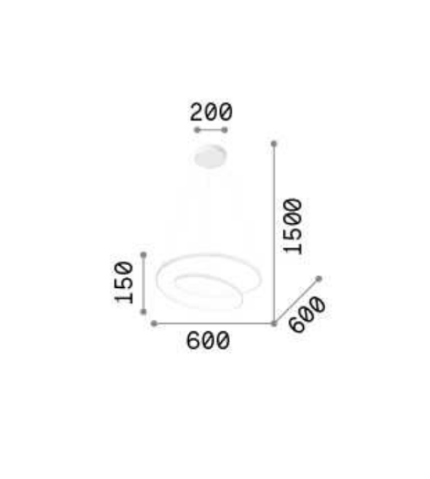 Sospensione led Ideal Lux Oz 48W 3000K ottone - 269443 02