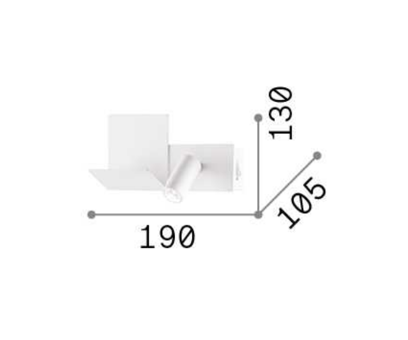 Lampada da parete led Ideal Lux Komodo-2 AP 4.5W 3000K bianco - 306810 02