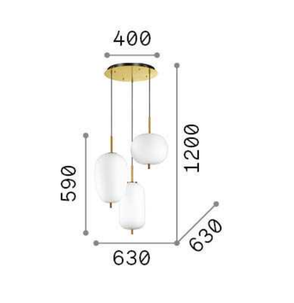 Sospensione led Ideal Lux Umile 60.2W 3000K bianco - 224541 04