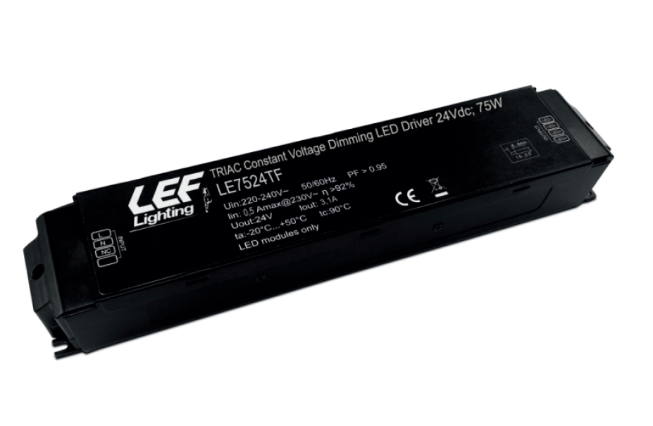 Alimentatore led dimmerabile LEF 75W 3100mA IP20 nero - LE7524TF 01