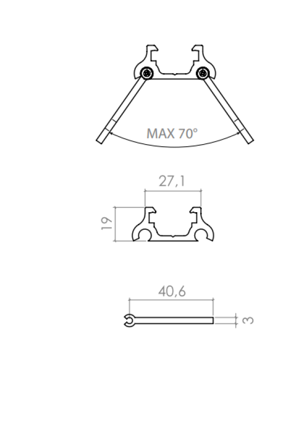 Profilo per moduli in orizzontale Contact Italia da 120mm - FLYPRT2038 02