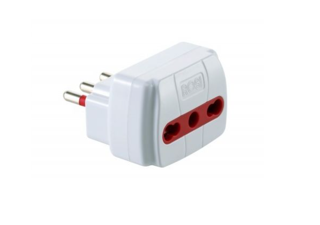 Adattatore Rosi 2P+T 10/16A 250V bianco - RS78025T 01