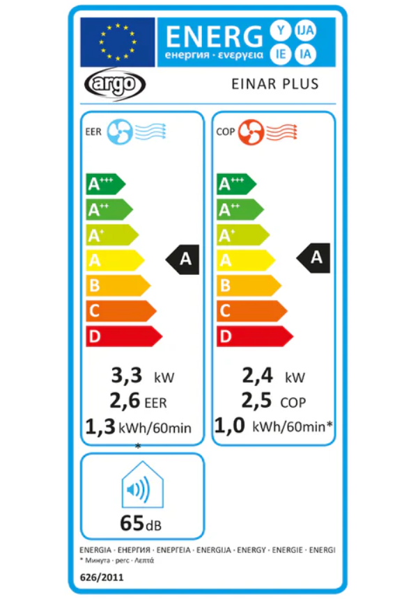 Condizionatore portatile wifi Argoclima Einar Plus 13000BTU 3.3/2.4kW bianco - EINAR 06