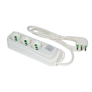 Multipresa 3 posti  omega 2p+t 16a cavo da 1.5m bianco - 47460