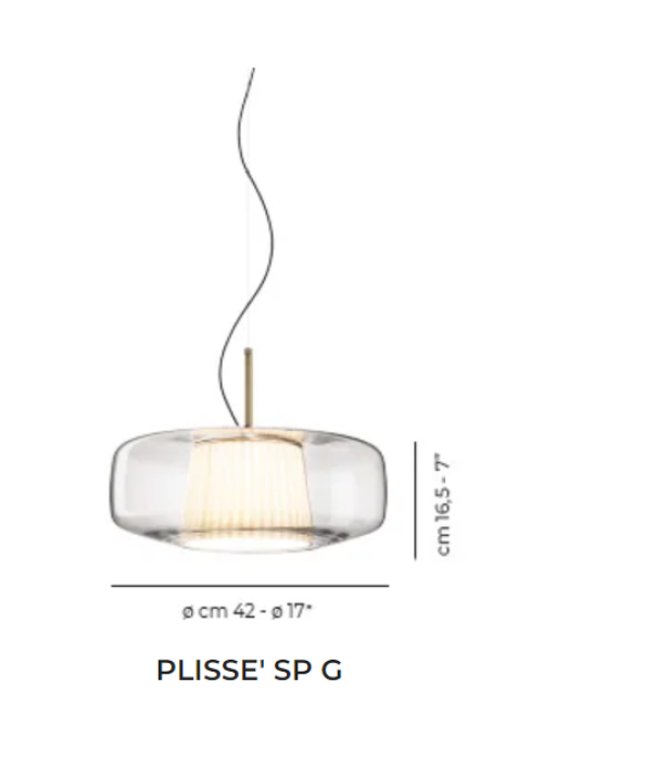 Sospensione led Vetreria Vistosi Plisse 12W 2700K cristallo PLISSSP000GCCAVSCRPSL231CE - 2020200416003 02