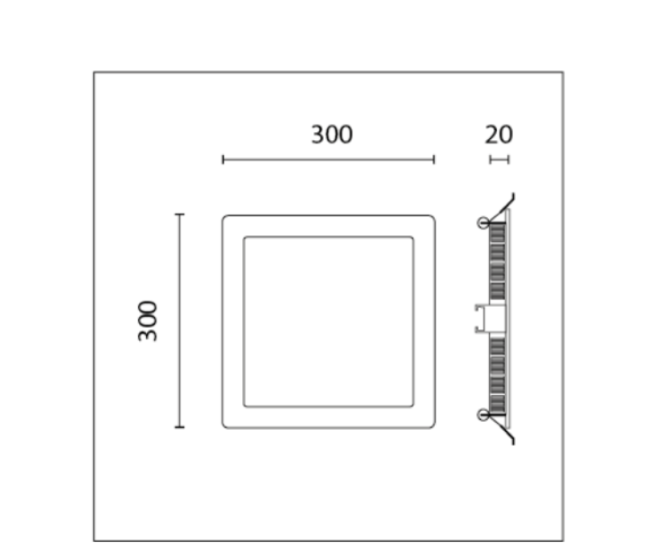 Pannello led quadrato Century P-Quadro 24W 3000K bianco - PQ-243030 04