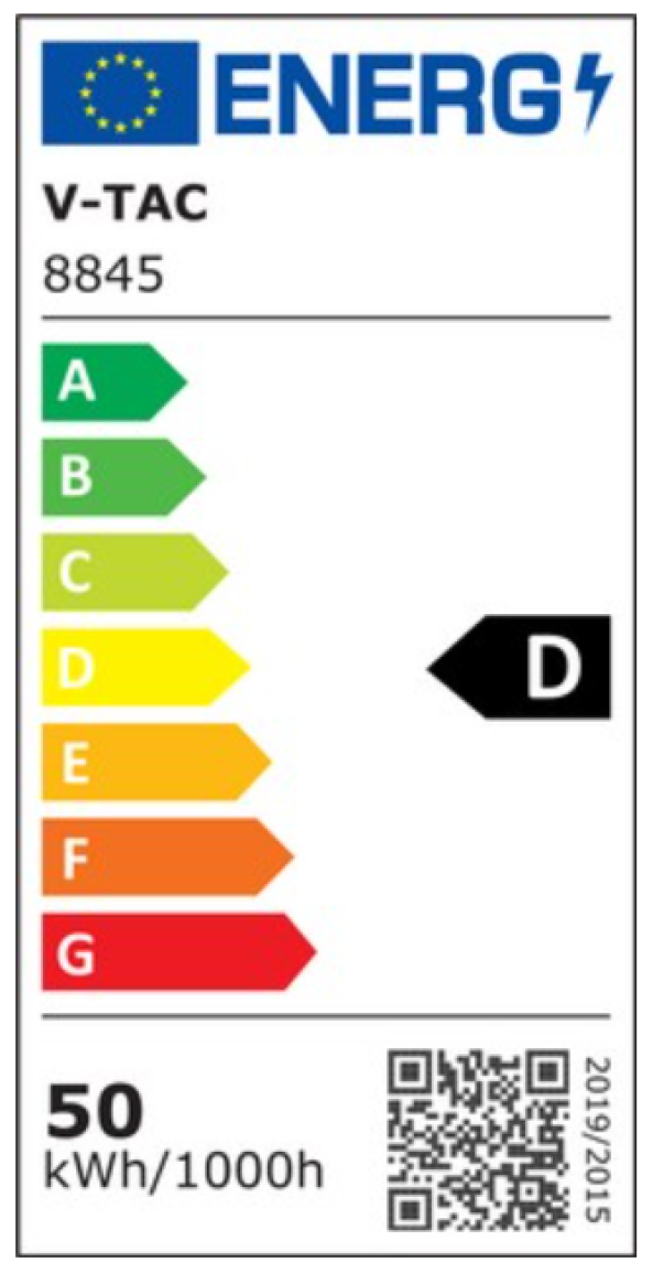 Proiettore led V-tac 50W 6400K nero VT-4455 - 8845 06