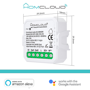 Modulo  interruttore pulsante mini ac/dc wifi -  as-sbmdr