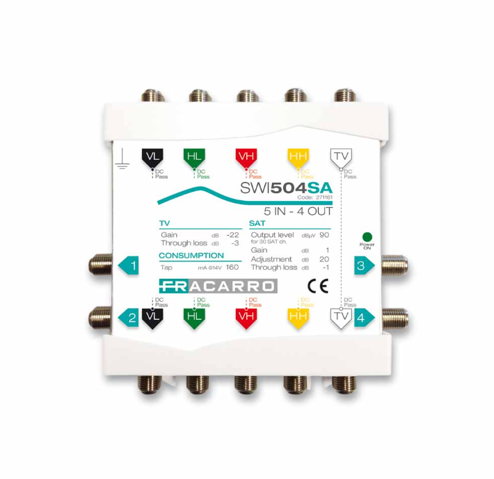 Multiswitch in cascata Fracarro 5 entrate 4 uscite derivate - 271161 01