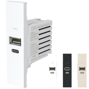 Prese usb  minicarg 1 modulo usb-a + usb-c con 3 frontalini - ob140623