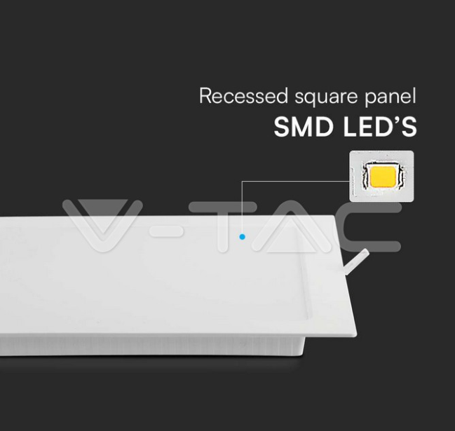 Pannello led quadrato V-tac da incasso 18W 3000K VT-61018 -  10486 03