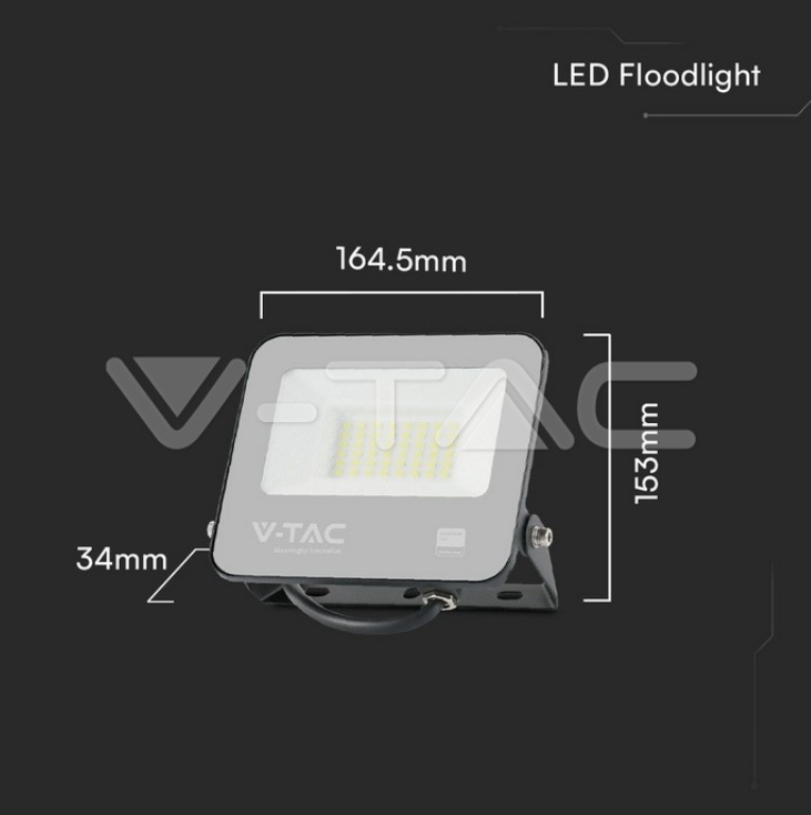 Proiettore led V-tac 30W 4000K nero VT-44035 - 23599 04