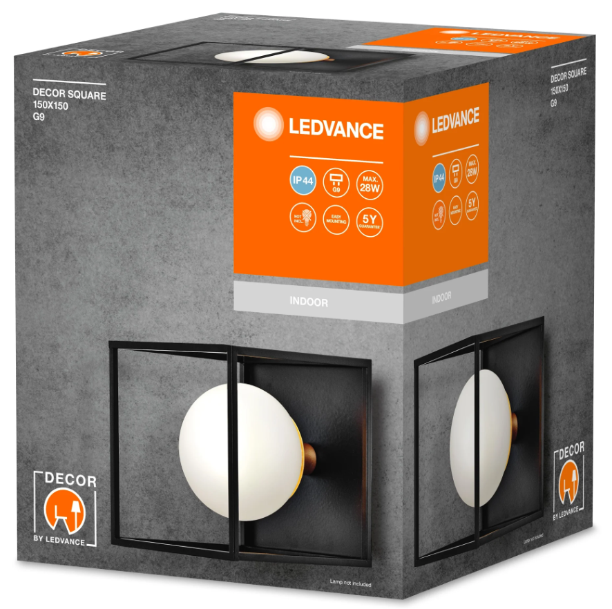 Lampada da parete Ledvance Decor Square 1xG9 max 28W nero - LUM756908 03