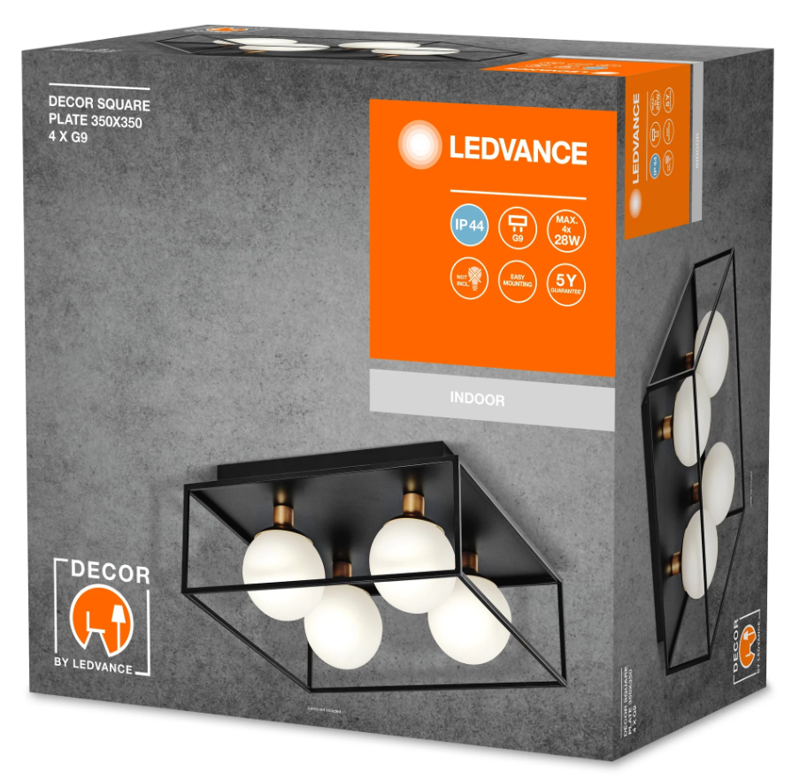 Lampada da parete Ledvance Decor Square 4xG9 max 28W nero - LUM756960 03