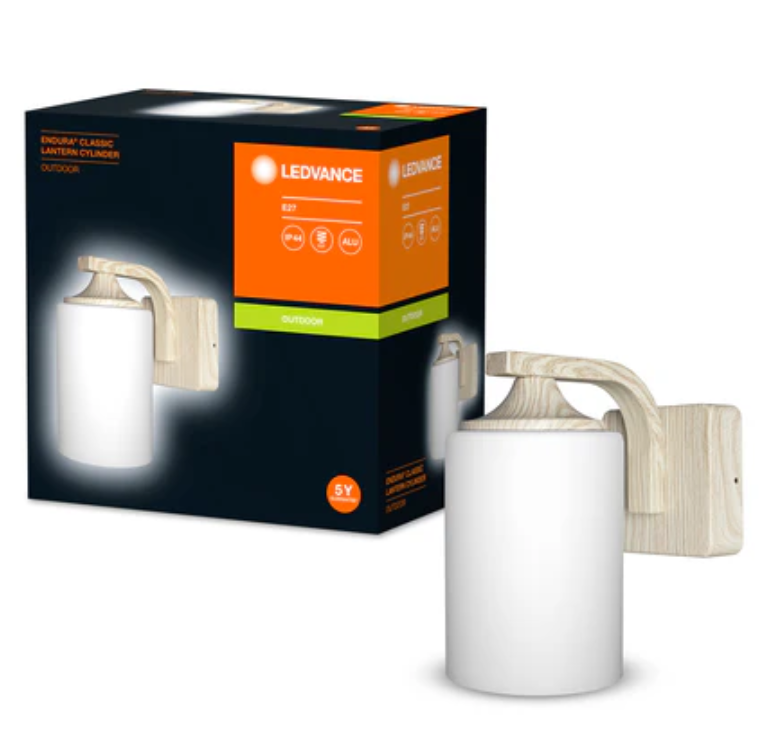 Lampada da parete Ledvance Endura Classic Lantern 1xE27 max 60W legno - LUM392625 01