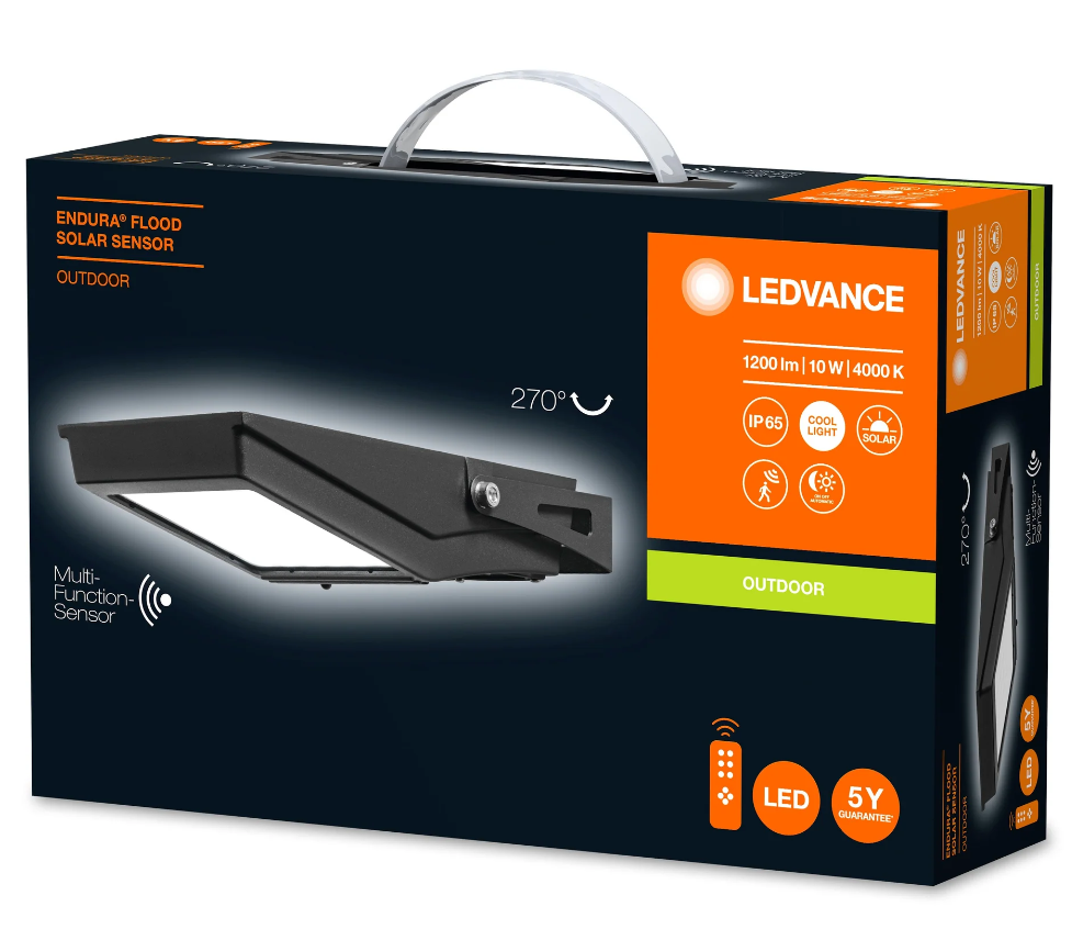 Proiettore led ad energia solare Ledvance Endura Flood 10W 4000K nero - LUM762350 03