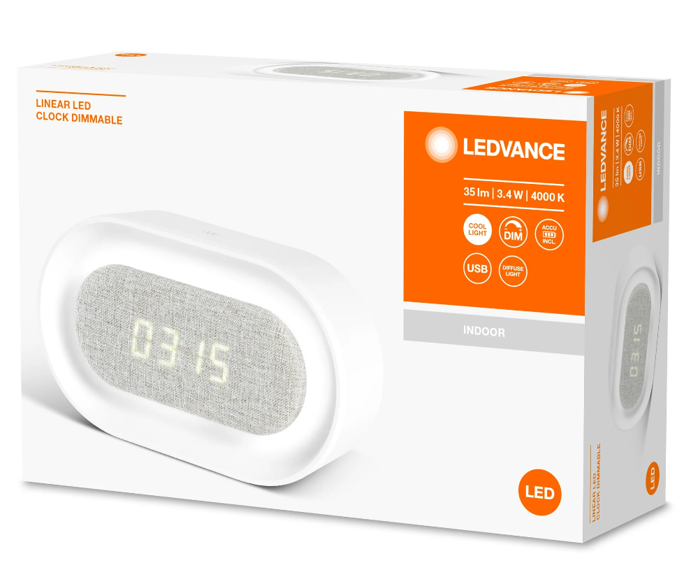 Orologio led USB dimmerabile Ledvance Clock 3.4W 4000K bianco - LUM747906 03