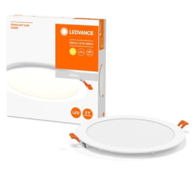 Faretto ad incasso led Ledvance Downlight Slim da 225mm 22W 3000K bianco - LUM573093 01