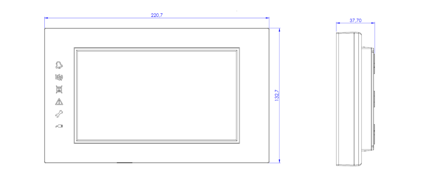 Terminale con diplay LCD Notifier 7 pollici 24V - AM-LCD 02