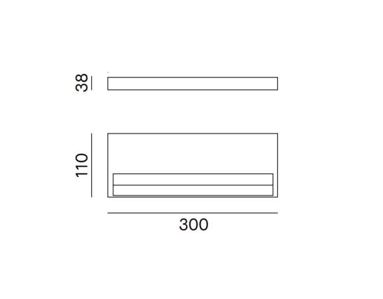 Lampada da parete led Nobile Illuminazione Plank 20W 3000K bianco - PK30/1A/3K/W 02