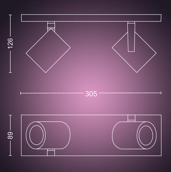 Spot led bluetooth Philips Hue Argenta 2x5.7W 2000-6500K bianco - 31807600 03