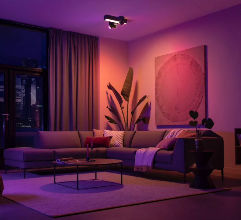 Plafoniera con faretti led bluetooth Philips Hue Centris 3x5.7W + 25W 2000-6500K nero - 31867000 04