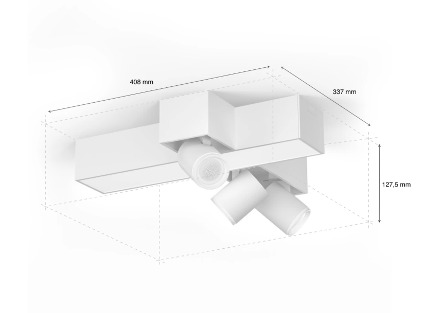 Plafoniera con faretti led bluetooth Philips Hue Centris 3x5.7W + 25W 2000-6500K bianco - 31873100 03