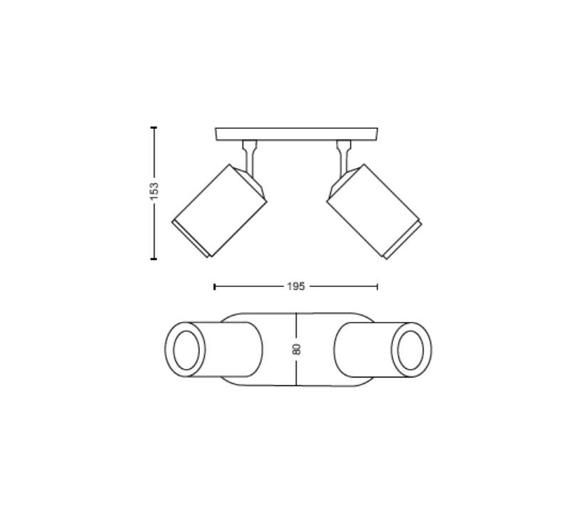 Spot led bluetooth Philips Hue Fugato 2x5.7W 2000-6500K nero - 31927100 04