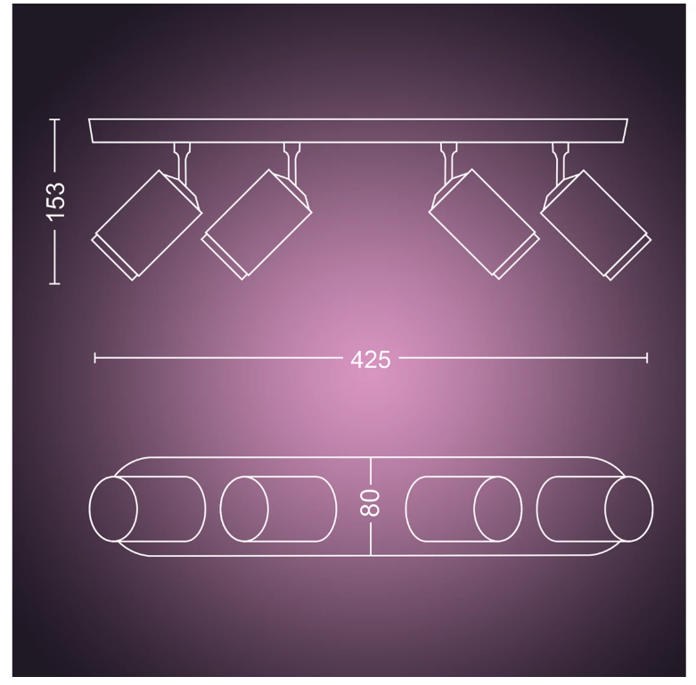 Spot led bluetooth Philips Hue Fugato 4x5.7W 2000-6500K bianco - 31957800 06