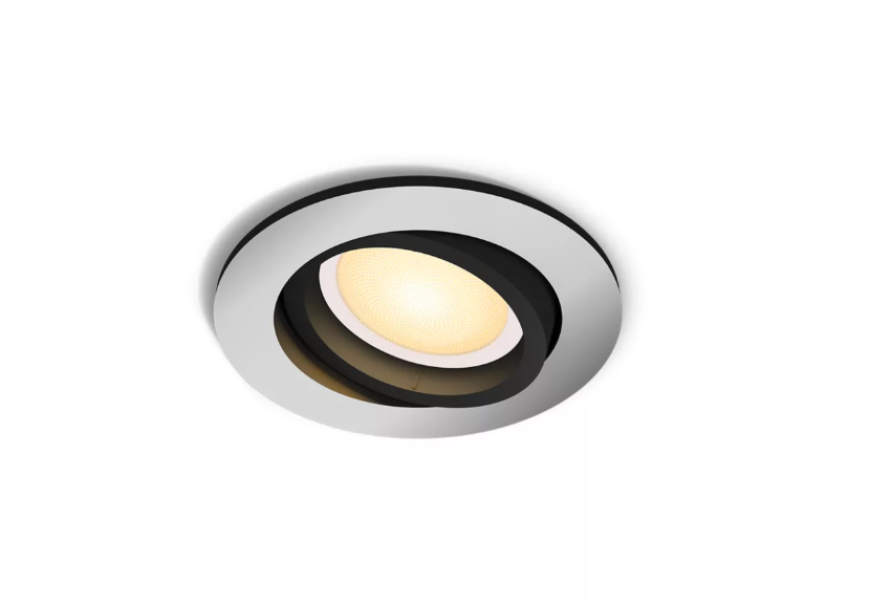 Faretto ad incasso led orientabile bluetooth Philips Hue Miliskin 4.2W 2200-6500K alluminio - 31975200 01