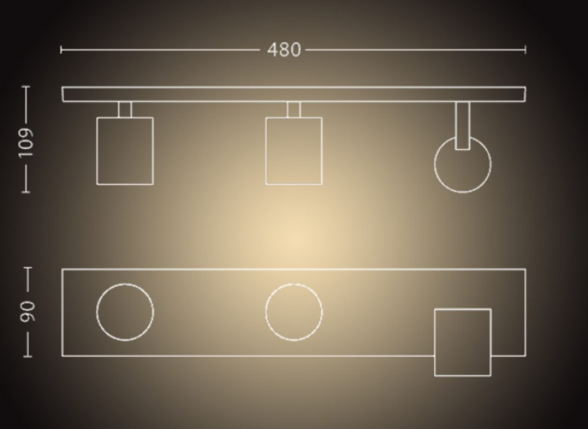 Spot led bluetooth dimmerabile Philips Hue Runner 3x4.2W 2200-6500K nero - 32041300 04