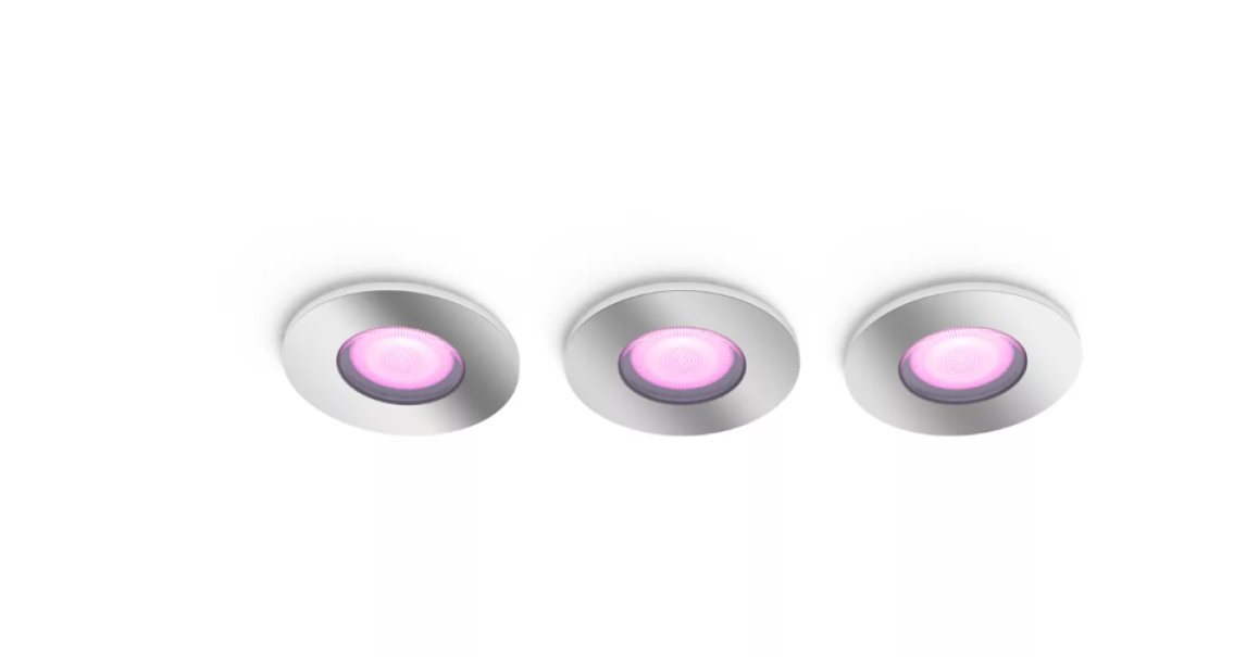 Faretti ad incasso led bluetooth Philips Hue Xamento 3x5.7W 2000-6500K cromato 3pz - 32101400 01