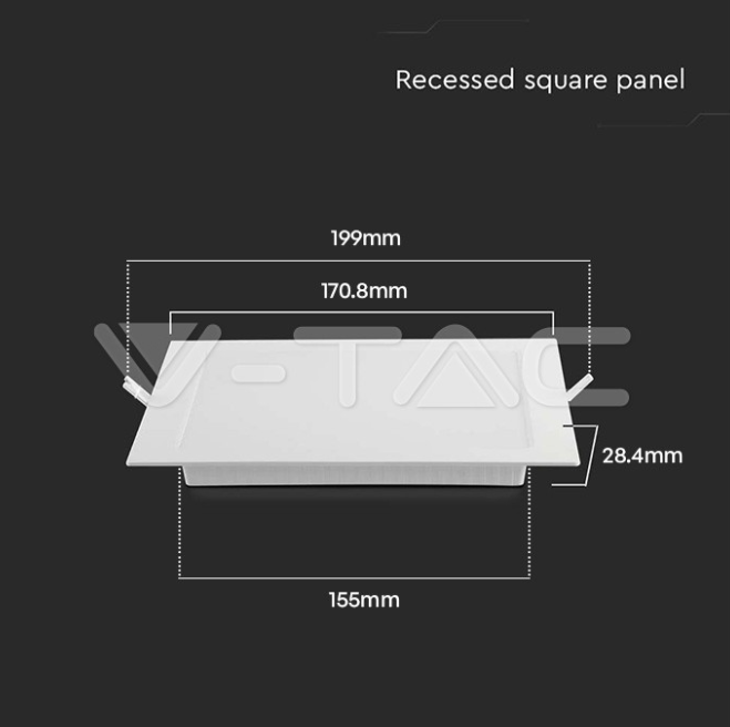 Pannello led quadrato V-tac 12W 3000K bianco VT-61012 - 10483 03