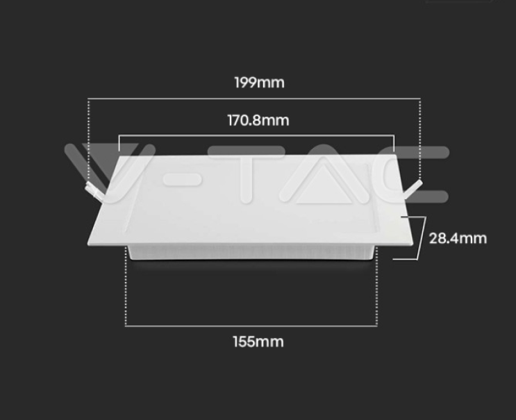 Pannello led quadrato V-tac 12W 3000K bianco VT-61012 - 10483 04