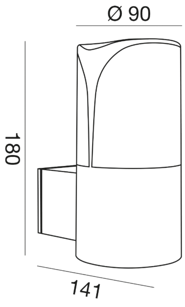 Lampada da parete Gea Luce 1xE27 max 18W antracite - GES733 03