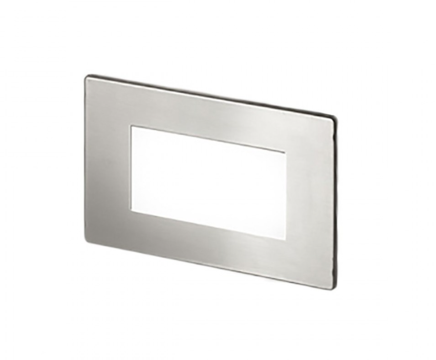 Segnapasso led con placche Gea Luce 2W 3000K bianco nickel - GES811 01