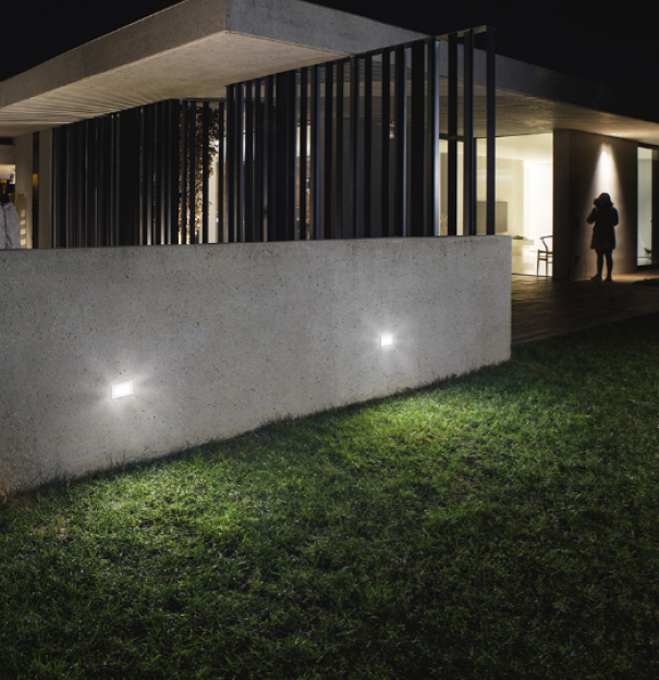 Segnapasso led con placche Gea Luce 2W 3000K bianco nickel - GES811 04