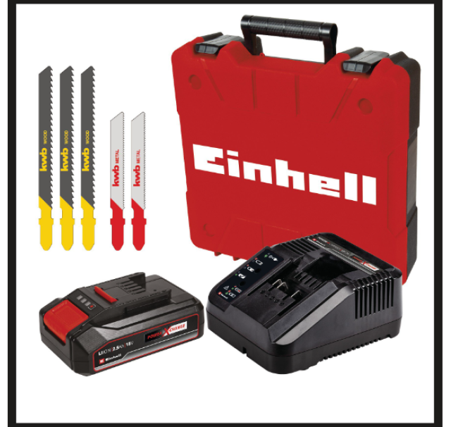 Seghetto alternativo a batteria Einhell TC-JS 18 Li 18V 2.5Ah rosso - 4321228 02