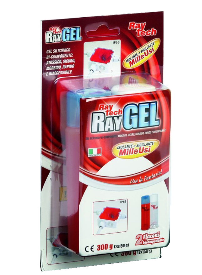 Gel siliconico bicomponente Raytech rosso 2pz - RAYGEL300R-BL 01