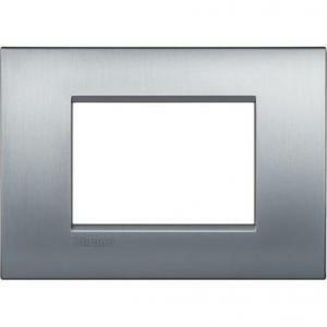 Livinglight air placca 3 moduli colore cromo spazzolato lnc4803crs