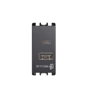 Presa  nea usb-a + usb-c 15w 1 modulo antracite - 10331