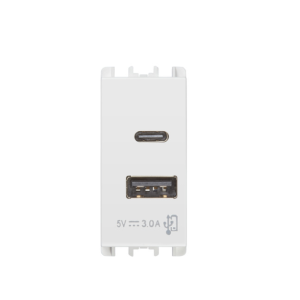 Presa  nea usb-a + usb-c 15w 1 modulo bianco - 10331.b