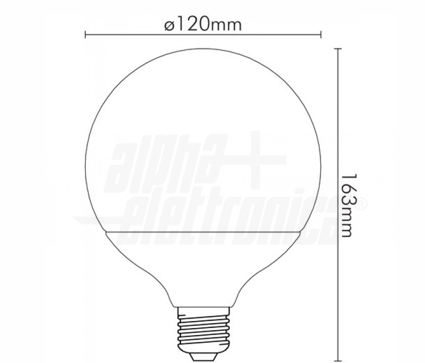 Lampadina led Alpha Elettronica attacco E27 18W 4000K - LBG120/18NW 02