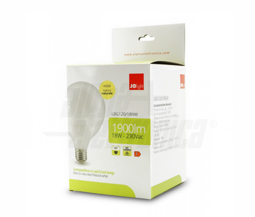 Lampadina led Alpha Elettronica attacco E27 18W 4000K - LBG120/18NW 03