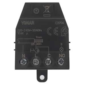 Modulo relè magnetico  4 morsetti 10a nero - 03994