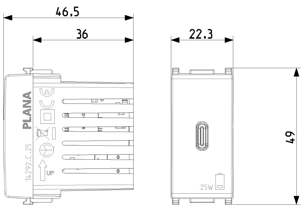 Presa USB-C Vimar Plana 1 modulo 25W bianco - 14292.C.25 02