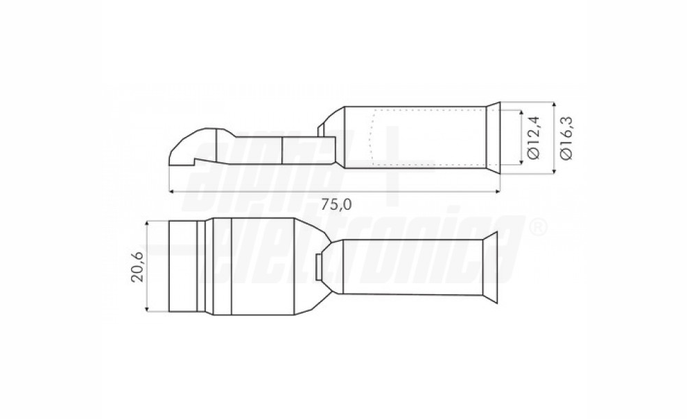 Connettore per batterie Alpha Elettronica max 350A grigio - 22-60/350 05